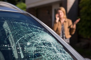 car with broken window